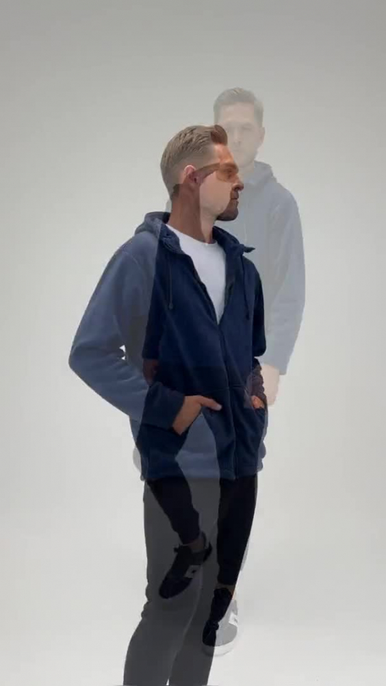 Толстовка КОТЛАЙН (KOTLINE) флисовая с капюшоном т.синяя